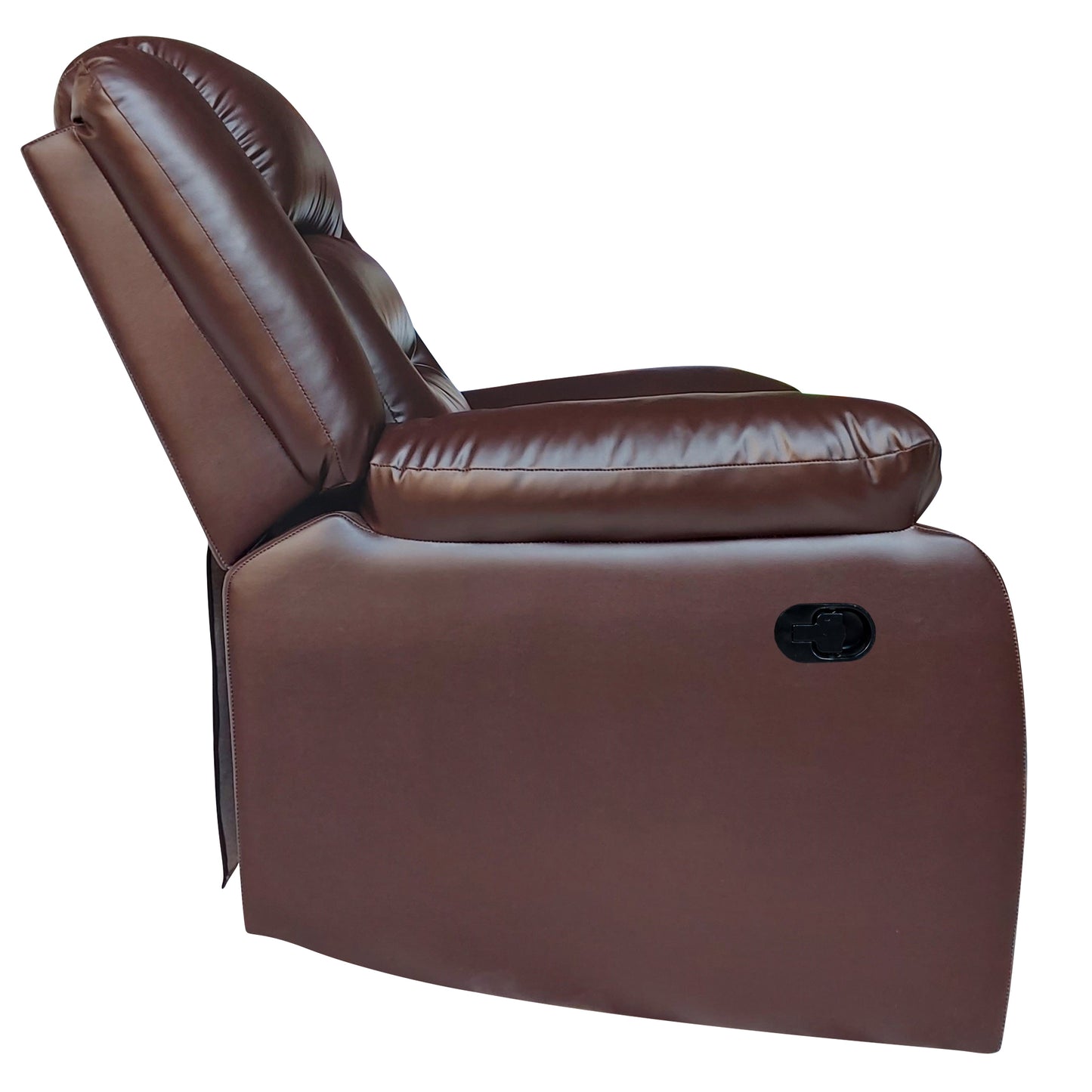 Wilson Leatherette 1 Seater Recliner With Pullout Lever - Brown