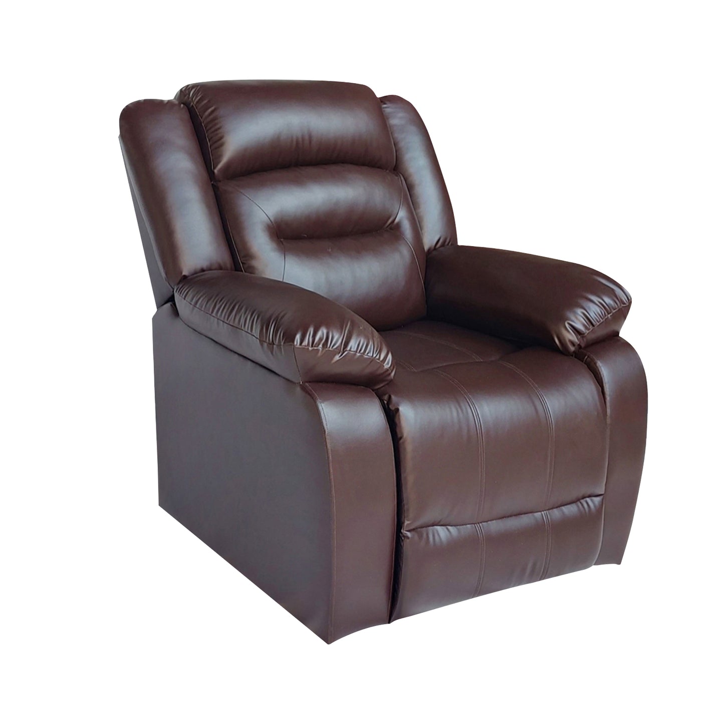 Wilson Leatherette 1 Seater Recliner With Pullout Lever - Brown