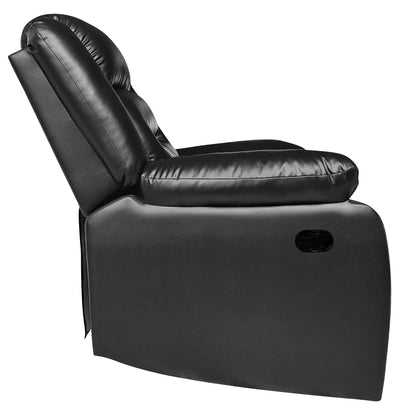 Wilson Leatherette 1 Seater Recliner With Pullout Lever - Black