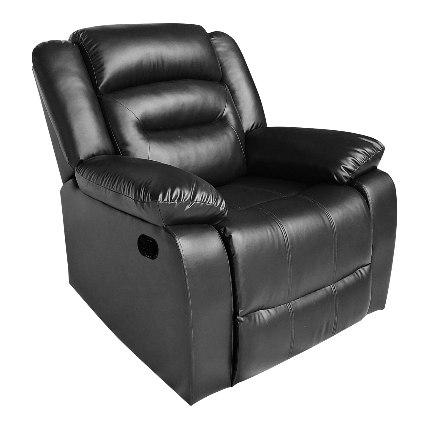 Wilson Leatherette 1 Seater Recliner With Pullout Lever - Black