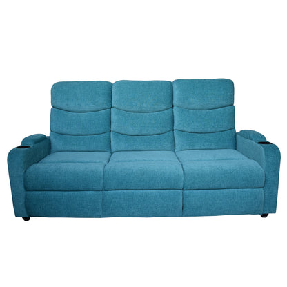 Louis 3 Seater Fabric Sofa - Sea Green