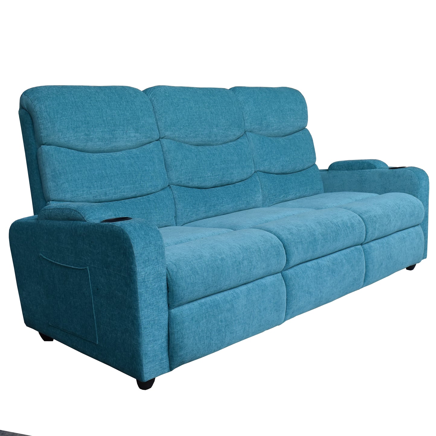 Louis 3 Seater Fabric Sofa - Sea Green