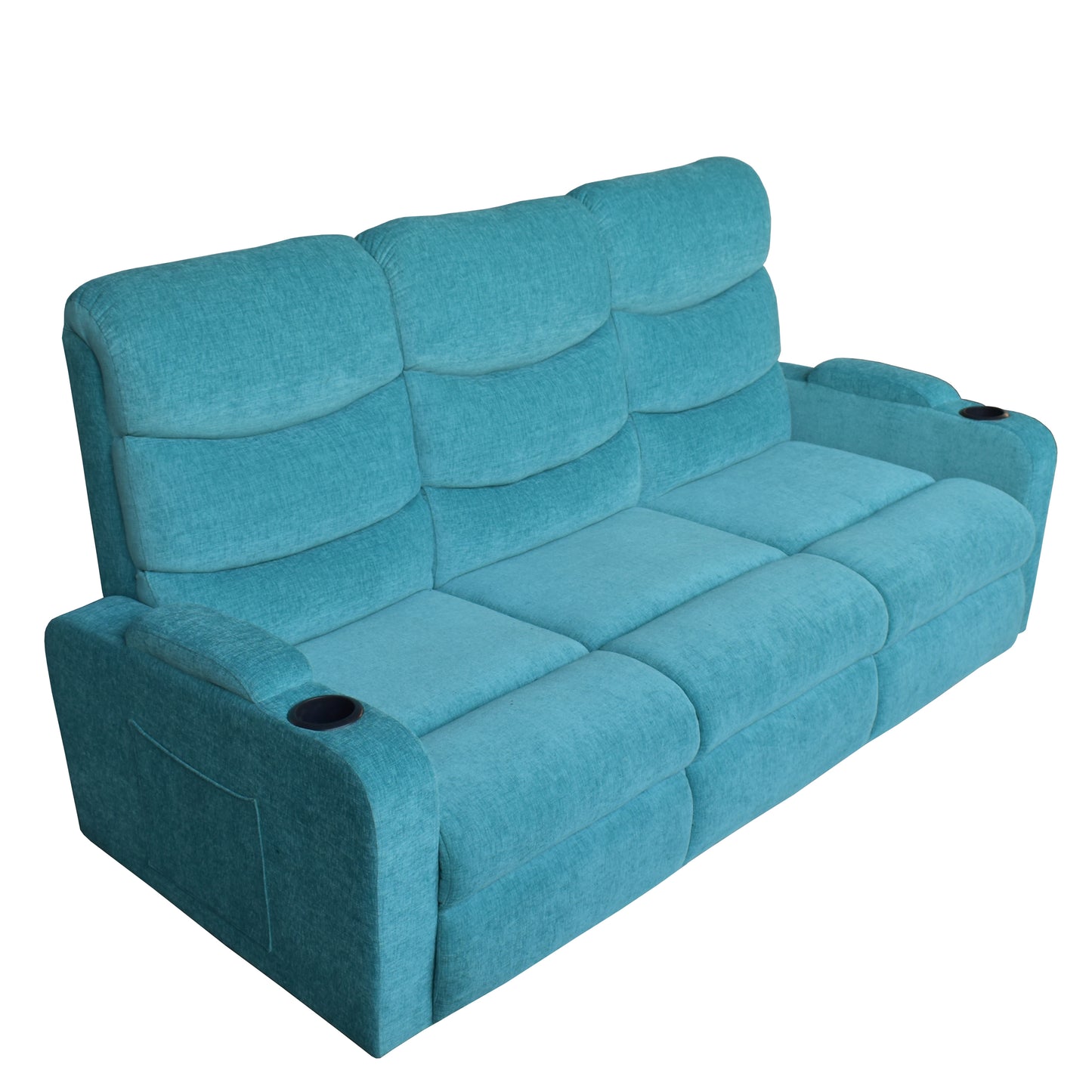 Louis 3 Seater Fabric Sofa - Sea Green