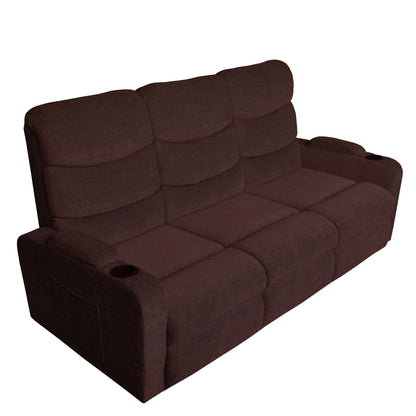 Louis 3 Seater Fabric Sofa - Brown