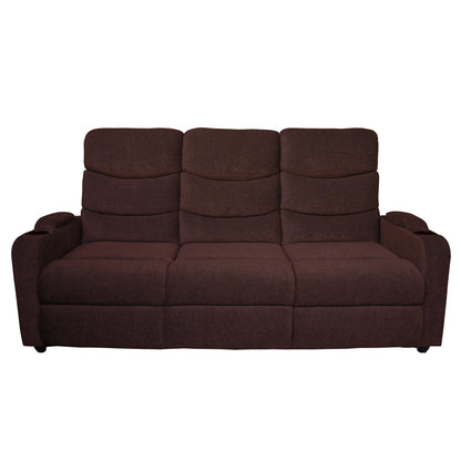 Louis 3 Seater Fabric Sofa - Brown