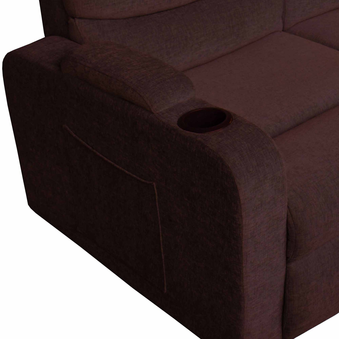 Louis 3 Seater Fabric Sofa - Brown