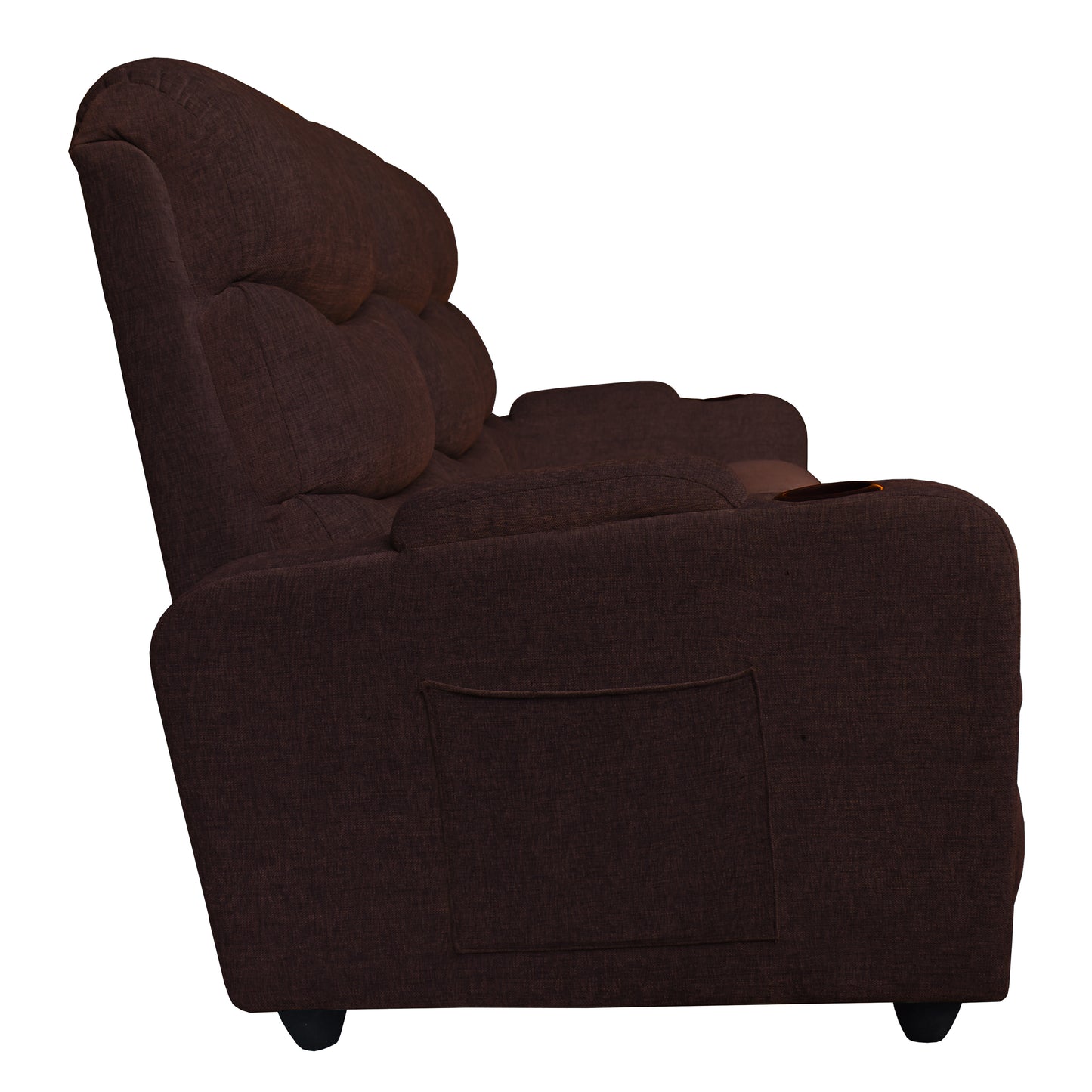 Louis 3 Seater Fabric Sofa - Brown