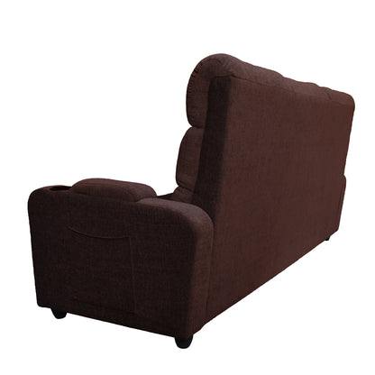 Louis 3 Seater Fabric Sofa - Brown