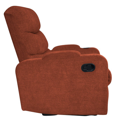 Louis Fabric 1 Seater Recliner With Pullout Lever - Rust