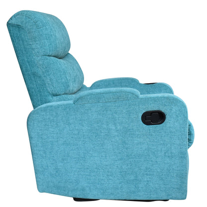 Louis Fabric 1 Seater Recliner With Pullout Lever - Sea Green