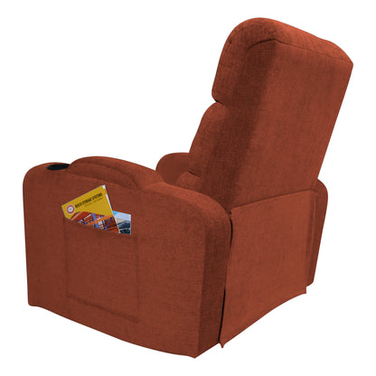 Louis Fabric 1 Seater Recliner With Pullout Lever - Rust