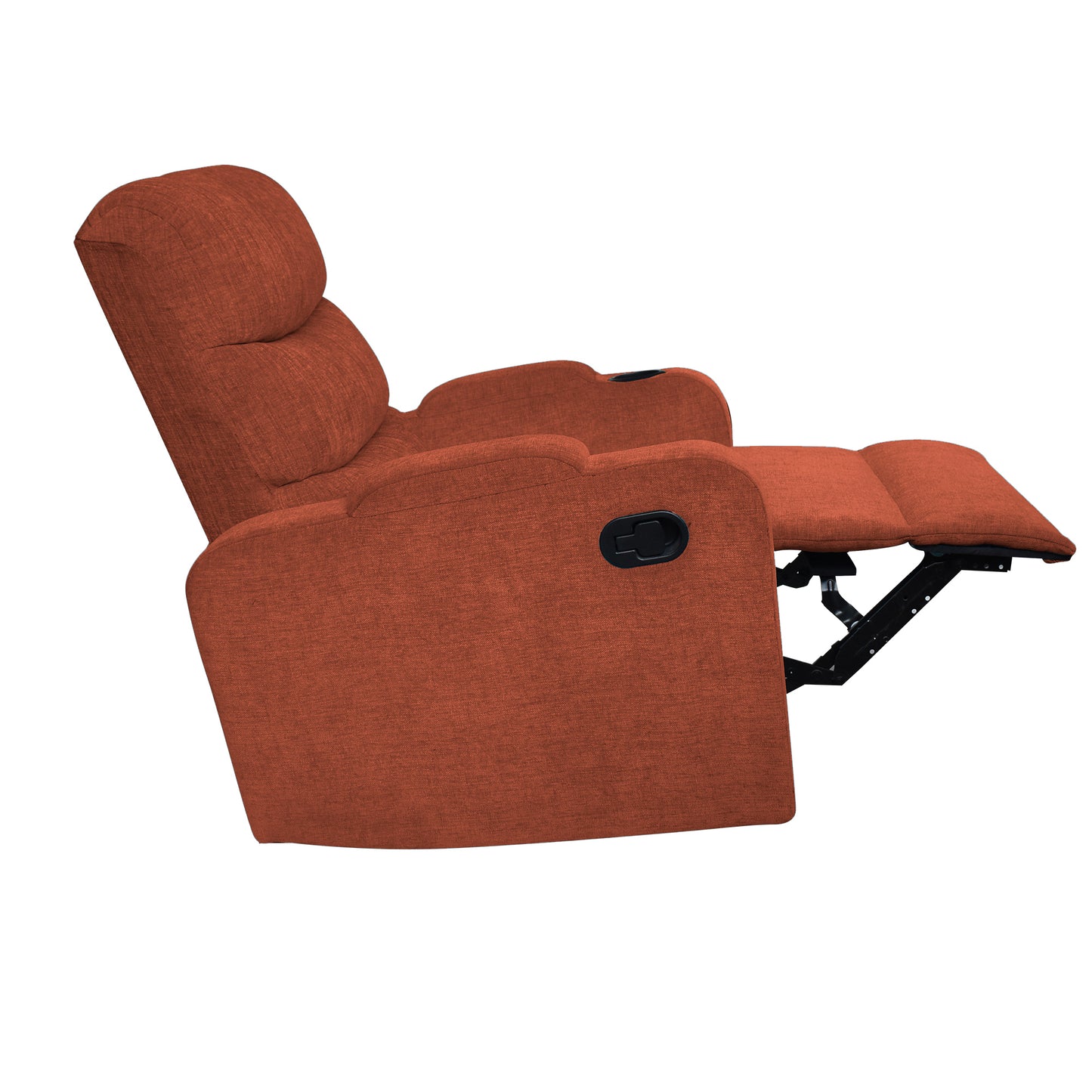 Louis Fabric 1 Seater Recliner With Pullout Lever - Rust