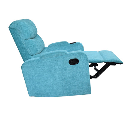 Louis Fabric 1 Seater Recliner With Pullout Lever - Sea Green