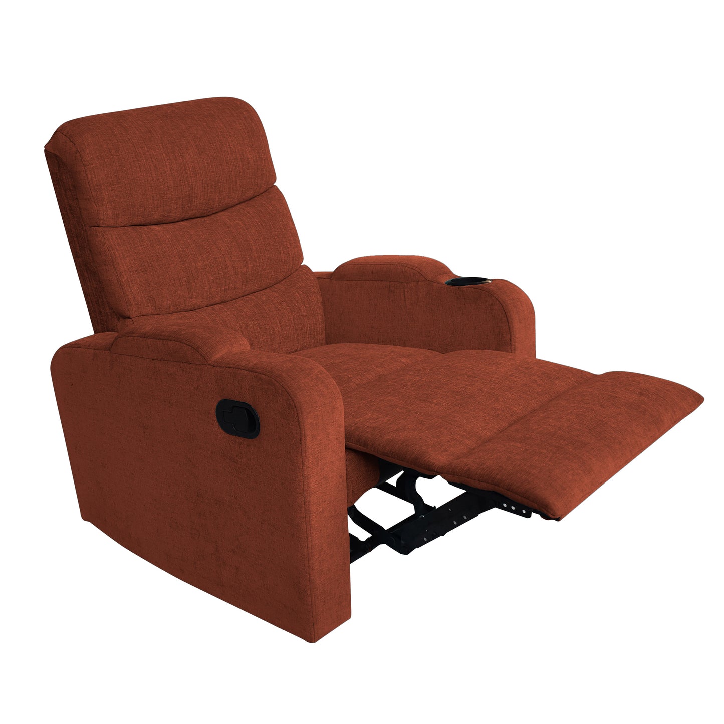 Louis Fabric 1 Seater Recliner With Pullout Lever - Rust