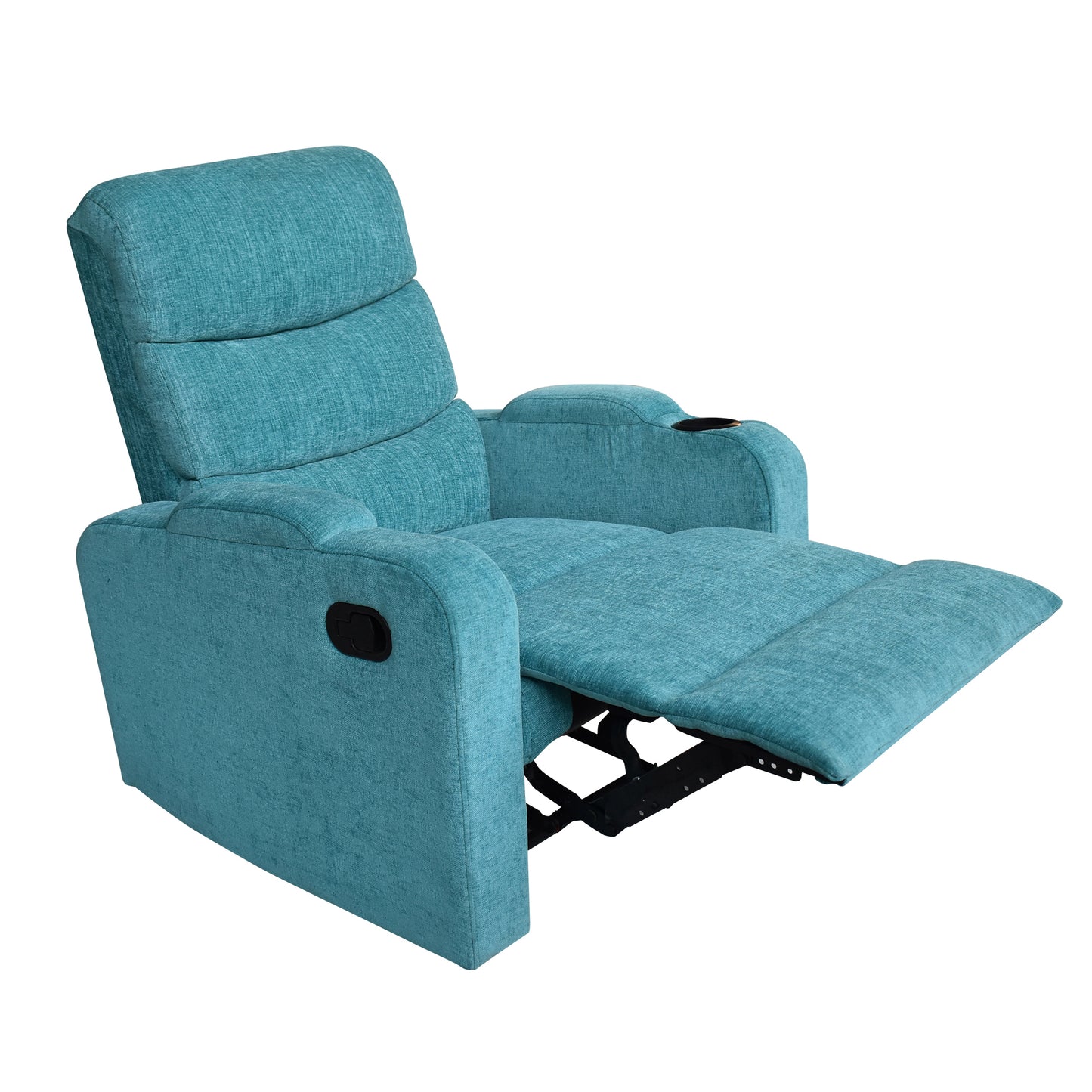 Louis Fabric 1 Seater Recliner With Pullout Lever - Sea Green