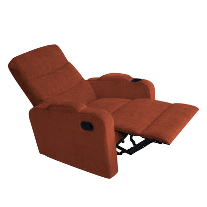 Louis Fabric 1 Seater Recliner With Pullout Lever - Rust