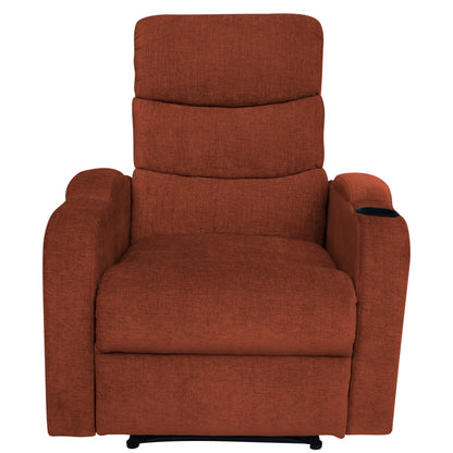 Louis Fabric 1 Seater Recliner With Pullout Lever - Rust