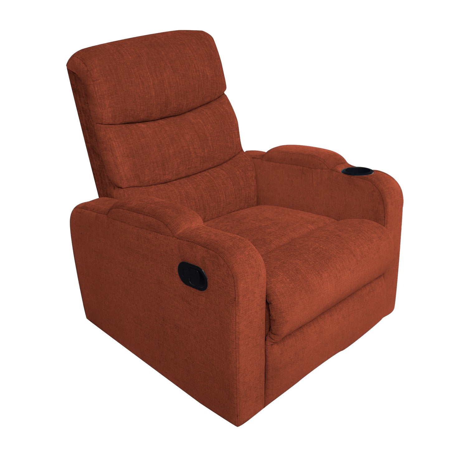 Louis Fabric 1 Seater Recliner With Pullout Lever - Rust