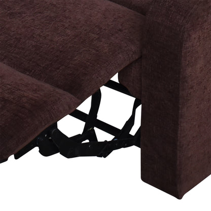 Louis Fabric 1 Seater Recliner With Pullout Lever - Coffee