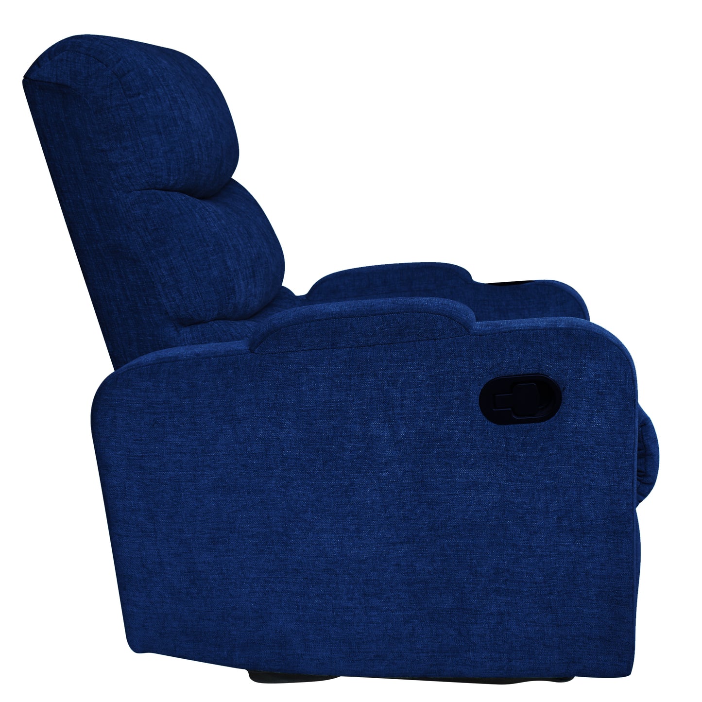 Louis Fabric 1 Seater Recliner With Pullout Lever - Blue