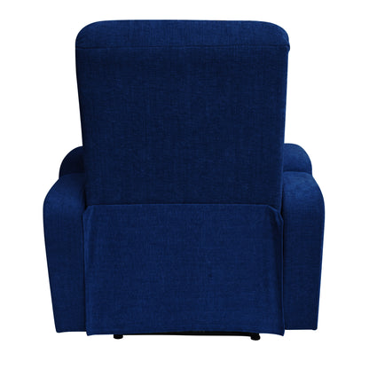 Louis Fabric 1 Seater Recliner With Pullout Lever - Blue