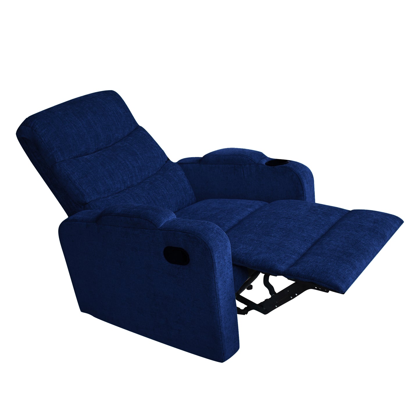 Louis Fabric 1 Seater Recliner With Pullout Lever - Blue