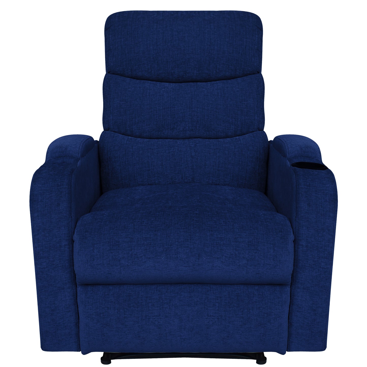 Louis Fabric 1 Seater Recliner With Pullout Lever - Blue