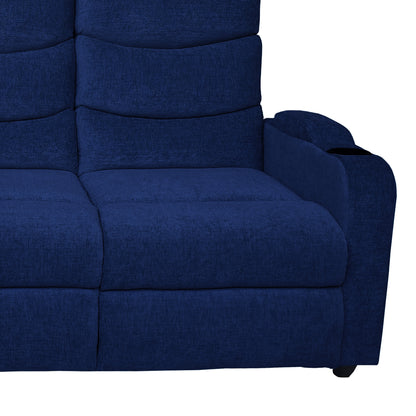 Louis 3 Seater Fabric Sofa - Blue