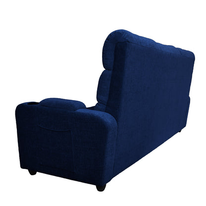 Louis 3 Seater Fabric Sofa - Blue