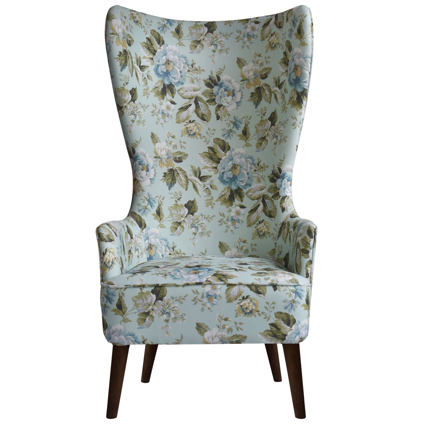 Snipet Long Back Fabric 1 Seater Wing Chair - MuLighti