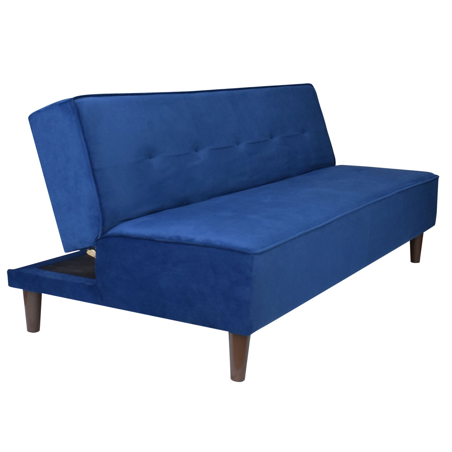 Camron Fully Upholstered 3 Seater Single Sofa Cum Bed - Blue