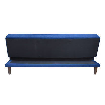 Camron Fully Upholstered 3 Seater Single Sofa Cum Bed - Blue