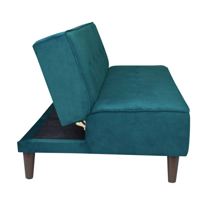 Camron Fully Upholstered 3 Seater Single Sofa Cum Bed - Green