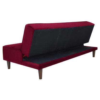 Camron Fully Upholstered 3 Seater Single Sofa Cum Bed - Maroon