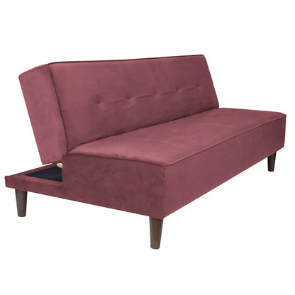 Camron Fully Upholstered 3 Seater Single Sofa Cum Bed - Dark Pink