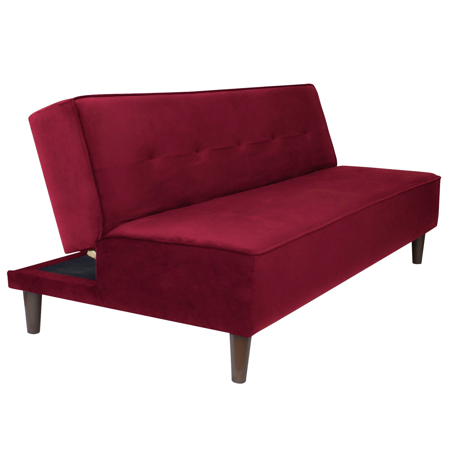 Camron Fully Upholstered 3 Seater Single Sofa Cum Bed - Maroon