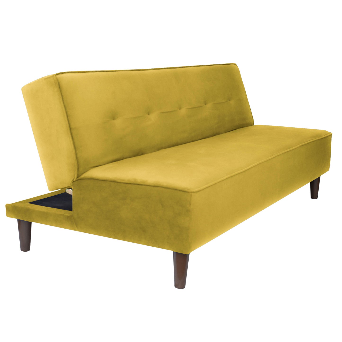 Camron Fully Upholstered 3 Seater Single Sofa Cum Bed - Yellow