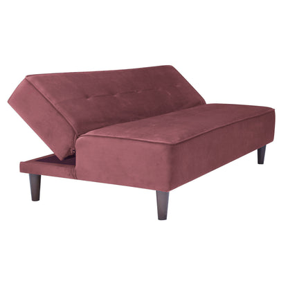 Camron Fully Upholstered 3 Seater Single Sofa Cum Bed - Dark Pink