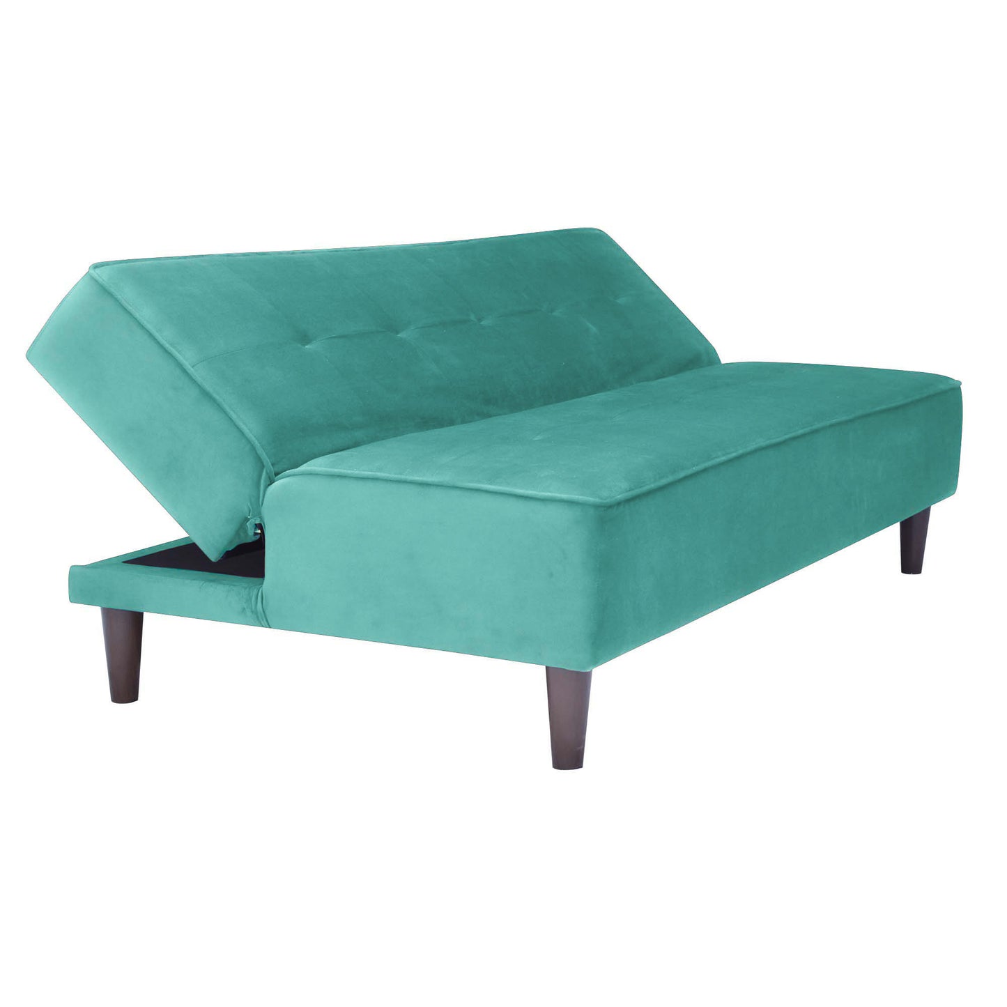 Camron Fully Upholstered 3 Seater Single Sofa Cum Bed - Sea Green