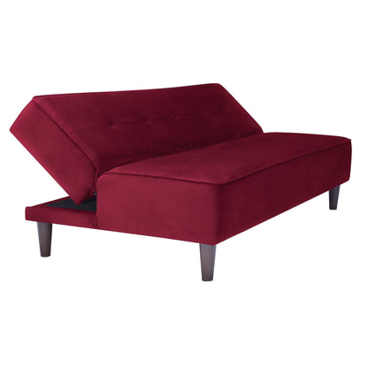 Camron Fully Upholstered 3 Seater Single Sofa Cum Bed - Maroon