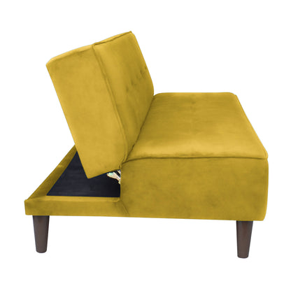 Camron Fully Upholstered 3 Seater Single Sofa Cum Bed - Yellow