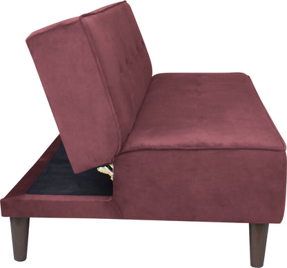 Camron Fully Upholstered 3 Seater Single Sofa Cum Bed - Dark Pink