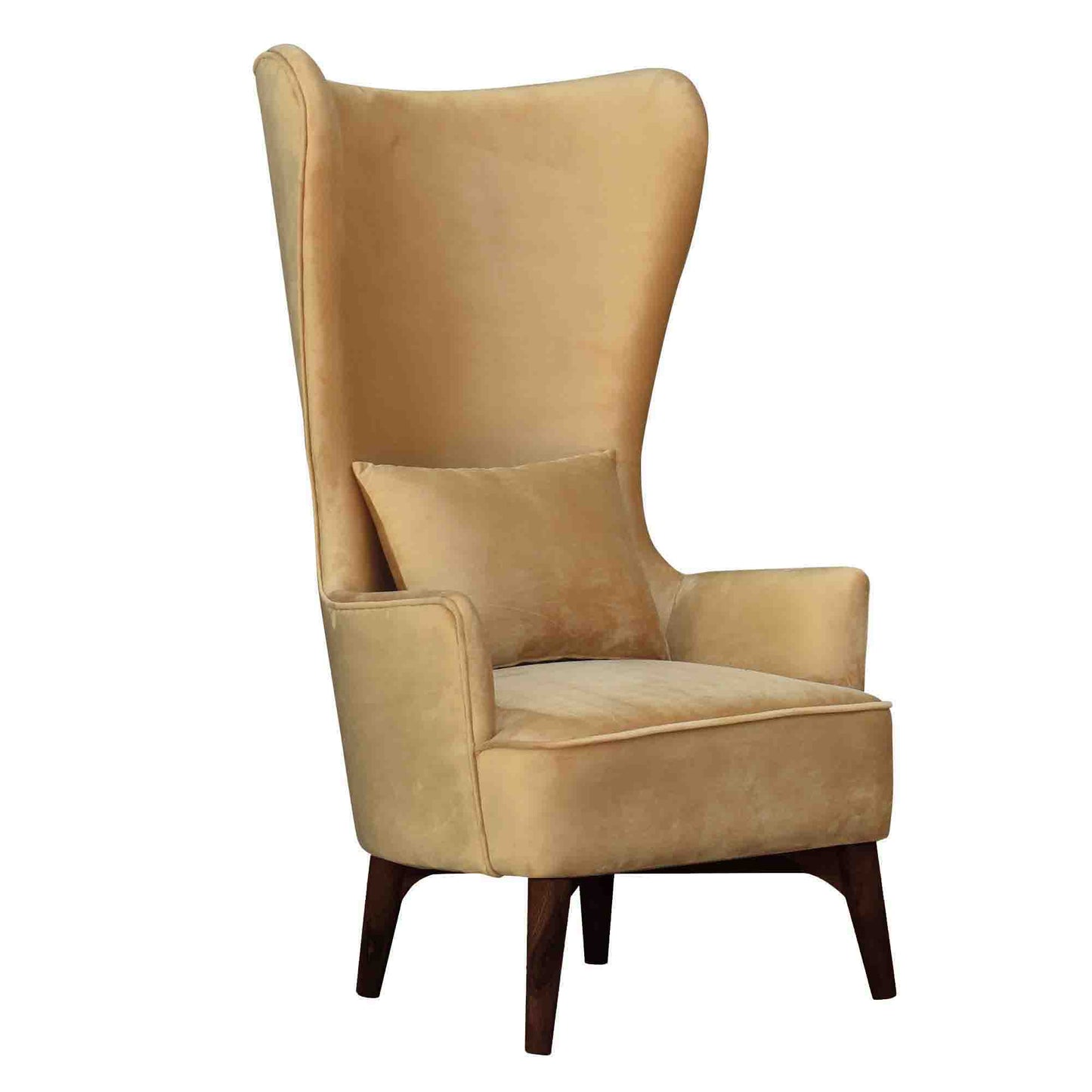 Snipet Long Back Wing Chair - Mustard