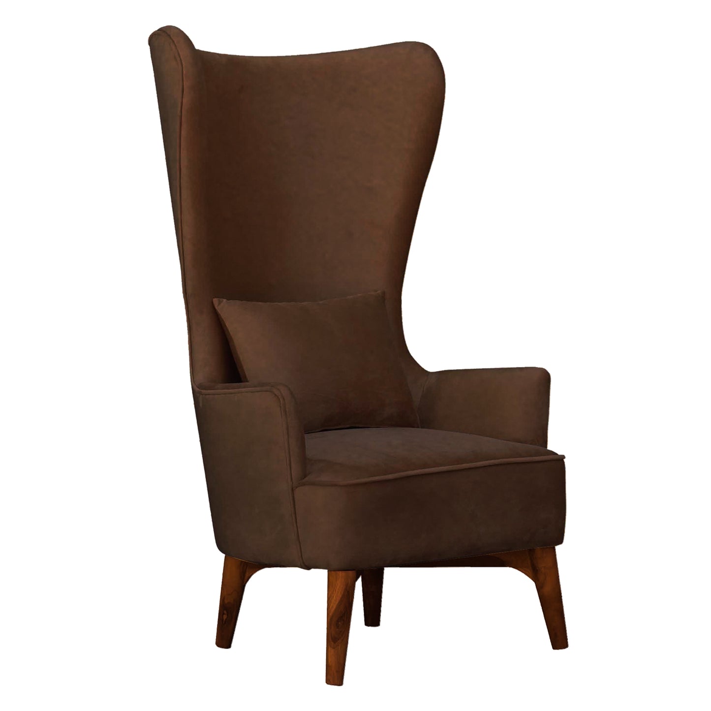 Snipet Long Back Wing Chair - Brown