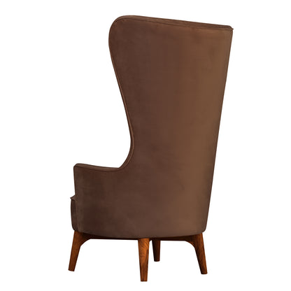 Snipet Long Back Wing Chair - Brown