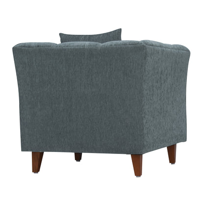 Zeel Fabric Sofa with Throw Cushion - Grey