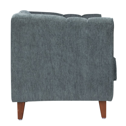 Zeel Fabric Sofa with Throw Cushion - Grey