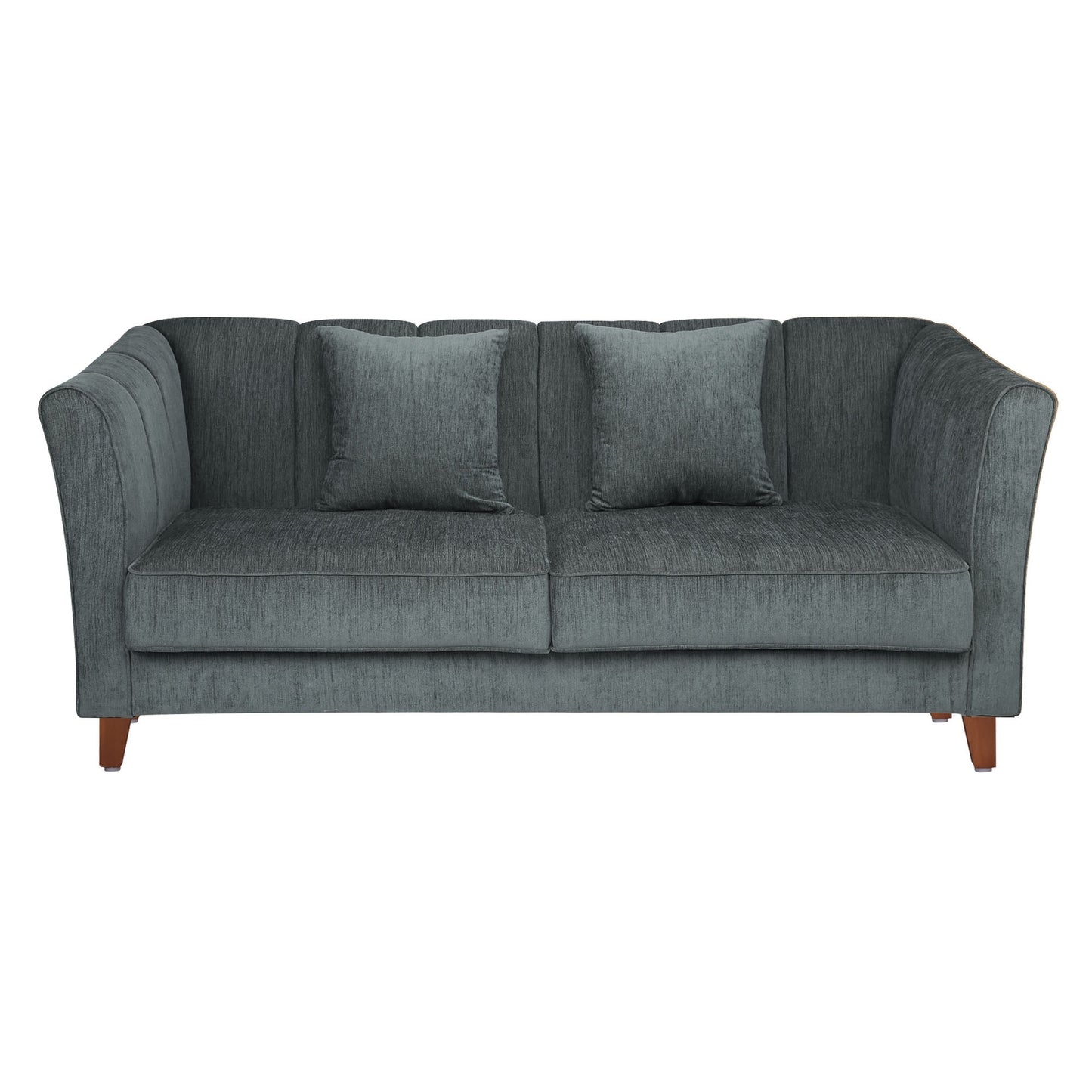 Zeel Fabric Sofa with Throw Cushion - Grey