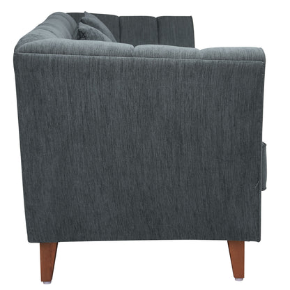 Zeel Fabric Sofa with Throw Cushion - Grey