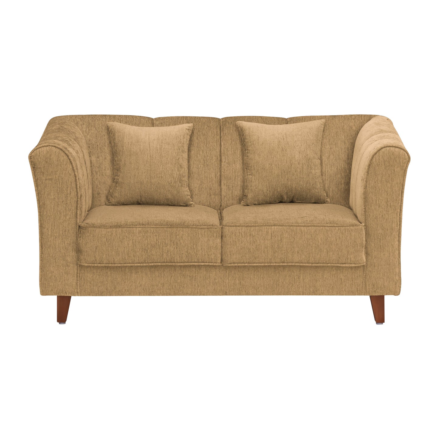 Zeel Fabric Sofa with Throw Cushion - Brown